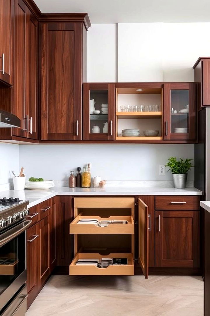 Enhanced Functionality - 22 Dark Wood Kitchen Cabinets