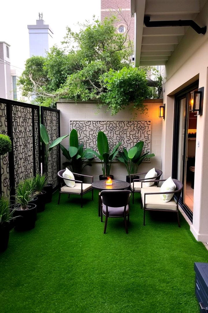 Enhanced Privacy and Seclusion - 22 Artificial Grass Balcony Design