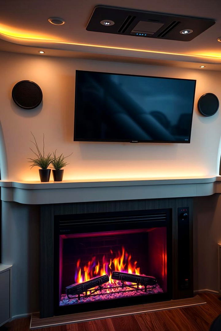 Enhanced Safety Features for Modern Homes - 22 Electric Fireplace Ideas With Tv Above