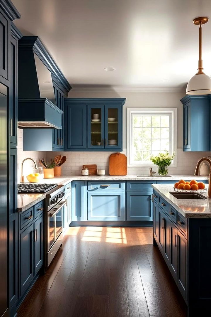 Enhanced Visual Depth - 22 blue farmhouse kitchen cabinets