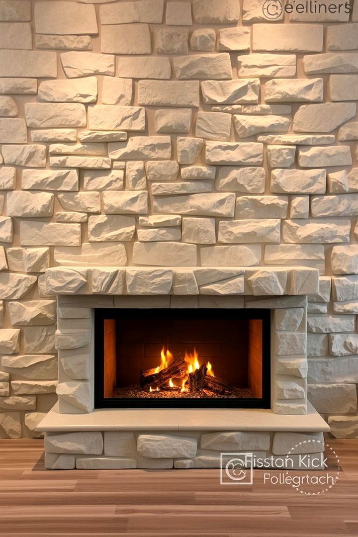 Enhancing Ambience with Faux Stone Backdrops - 22 Faux Stone Fireplace Ideas