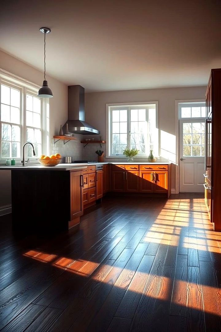 Enhancing Natural Light and Ambiance - 22 Kitchen With Dark Wood Floors