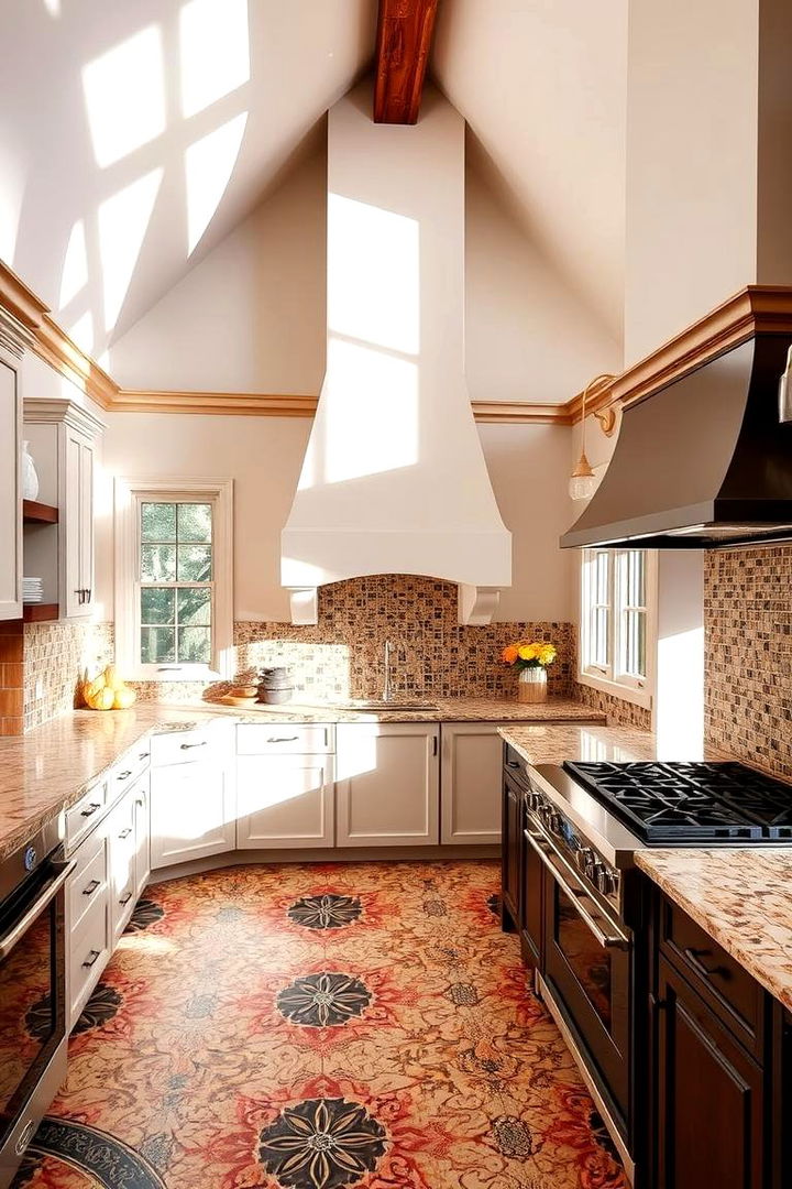 Enhancing with Artistic Backsplashes - 22 Vaulted Ceiling Kitchen Ideas