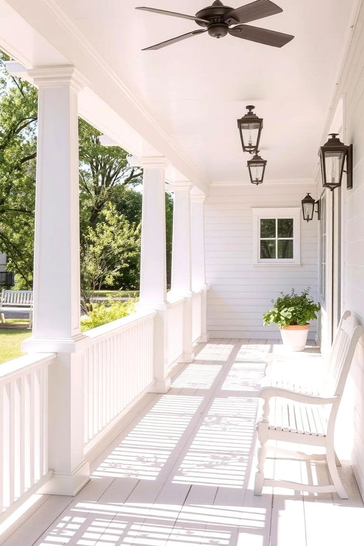 Enhancing with White Washed Finishes - 22 Small Cape Cod Front Porch Ideas