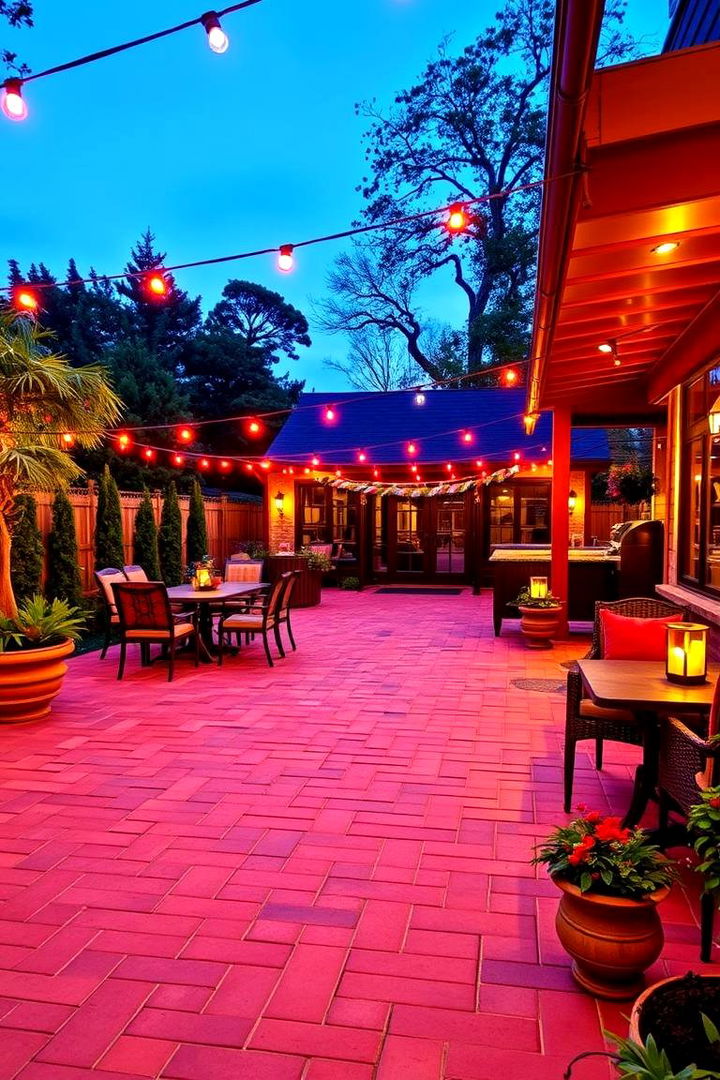 Entertainers Dream Setup - 22 Red Paver Patio Ideas