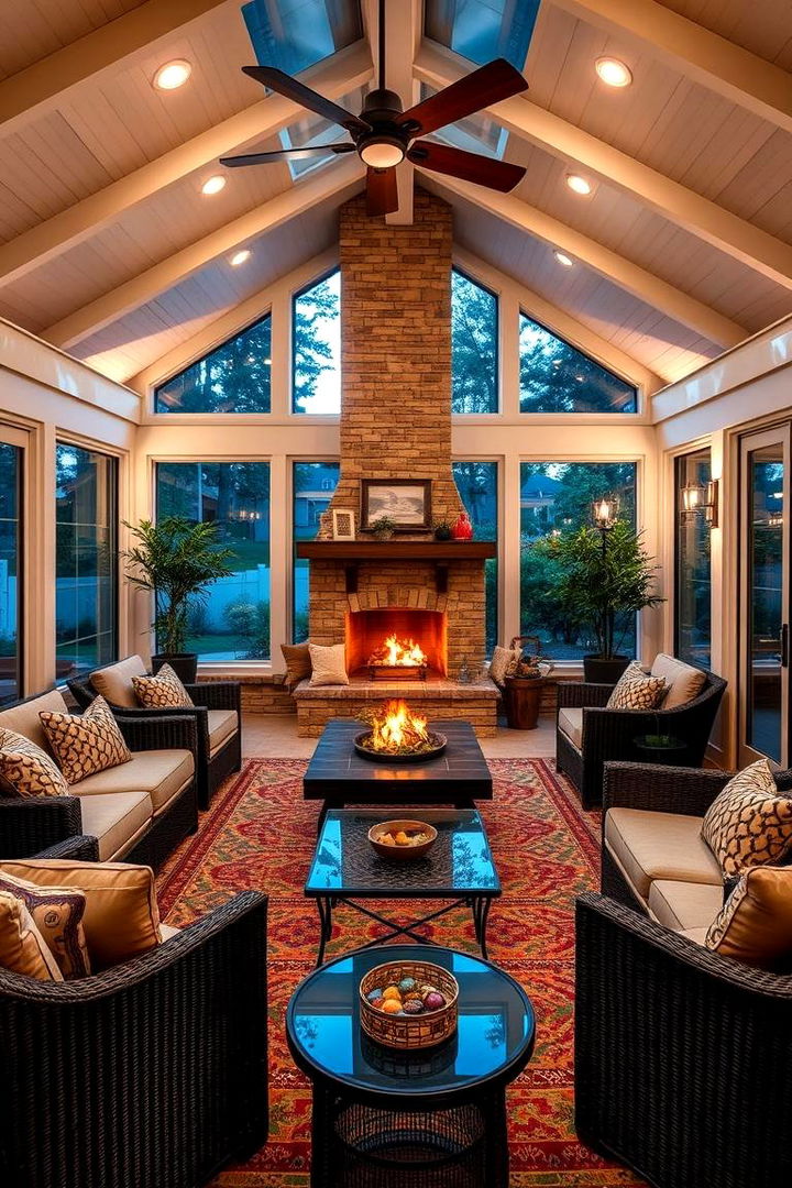 Entertaining Hub - 22 Sunroom With Fireplace