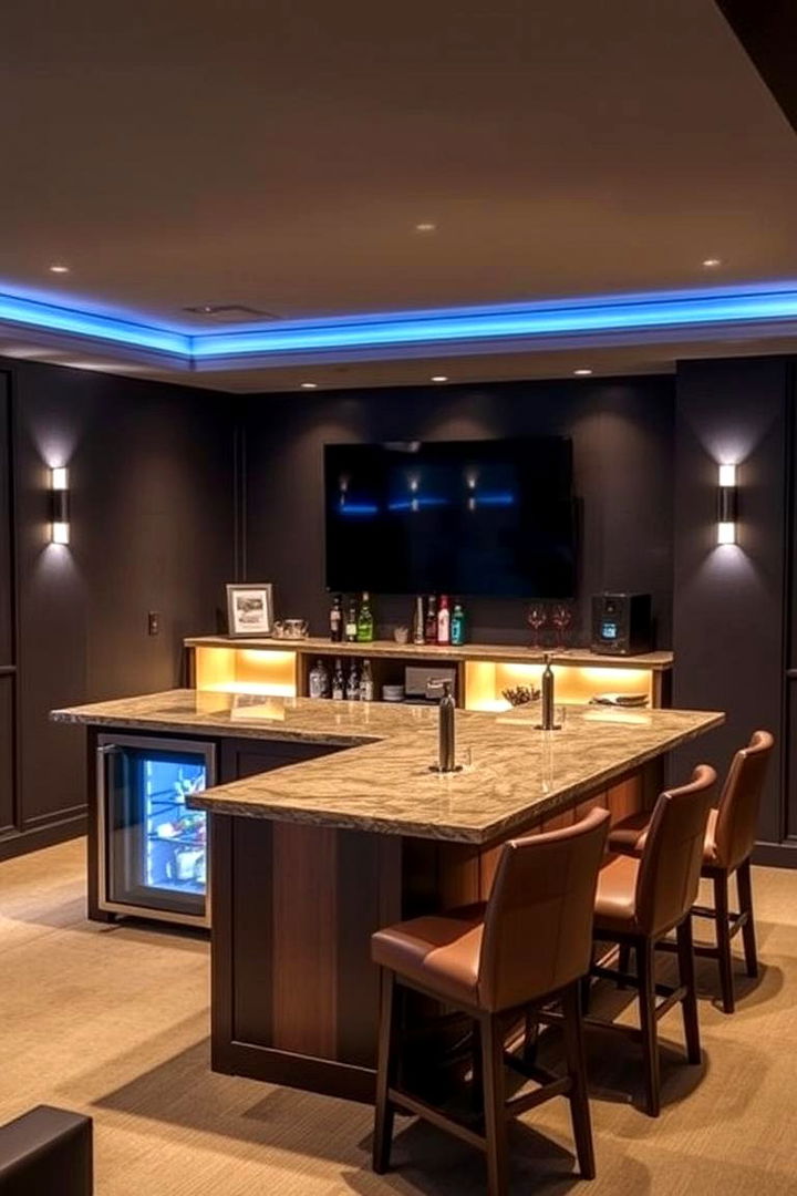 Entertainment Infill Bar Area - 22 Basement Home Theater Ideas