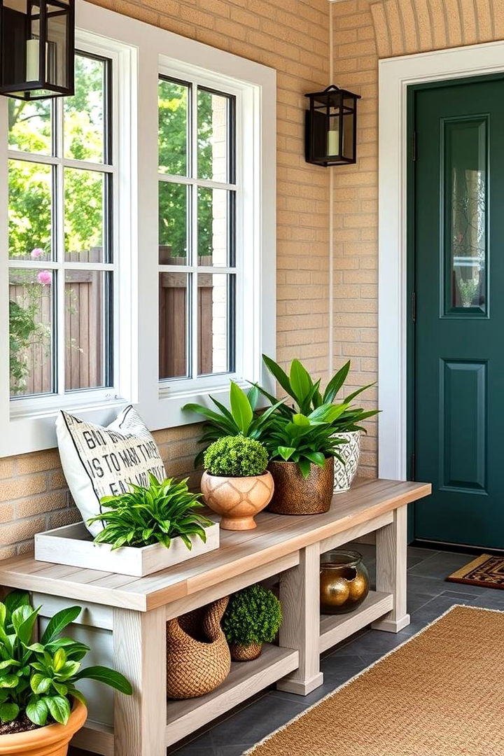 Entryway Bench with Planters - 22 Entryway Bench Ideas