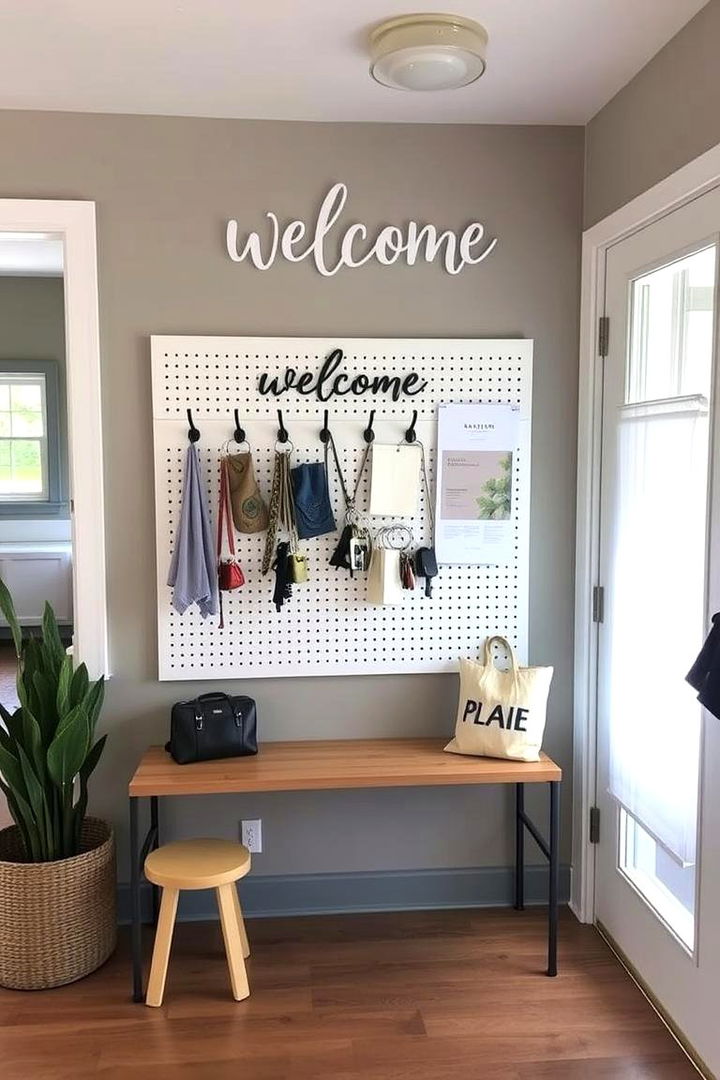 Entryway Organizer Pegboard - 22 Pegboard Ideas
