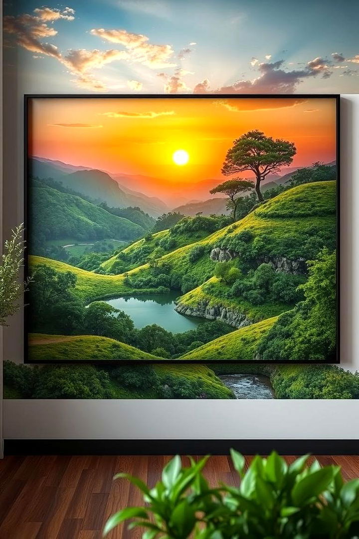 Environmental Artwork - 22 Green and Gold Living Room Ideas
