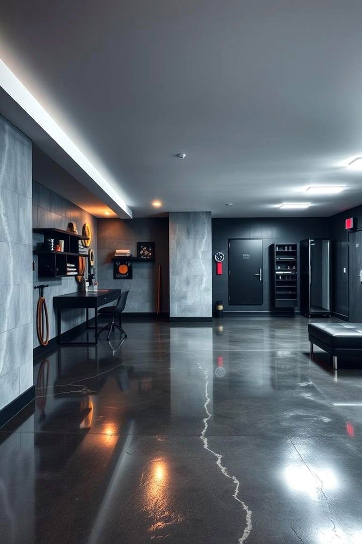 Epoxy Coated Garage Floors - 22 Man Cave Flooring Ideas