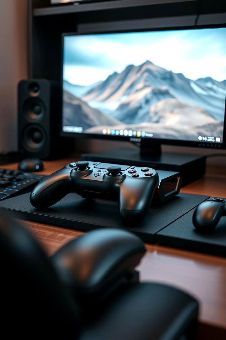 Ergonomic Console with Stylish Red Trim - 22 Red and Black Gaming Setup Ideas