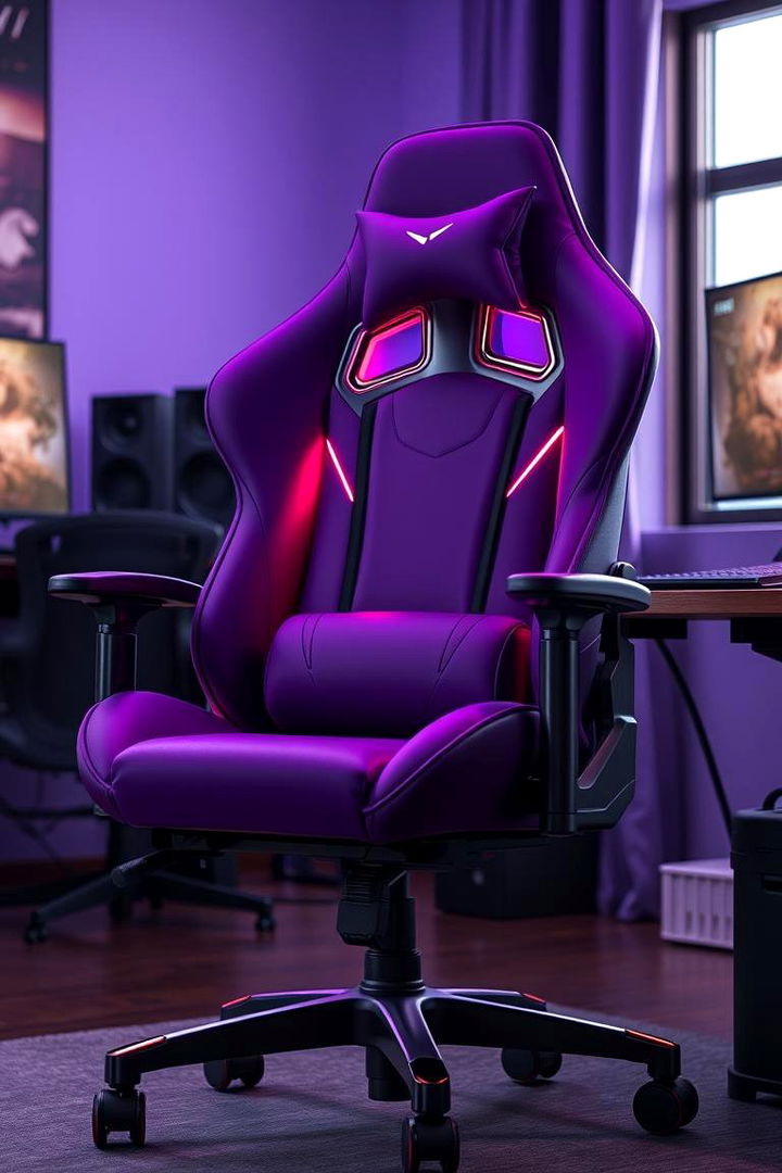 Ergonomic Gaming Chair in Regal Purple - 22 Purple Gaming Setup Ideas
