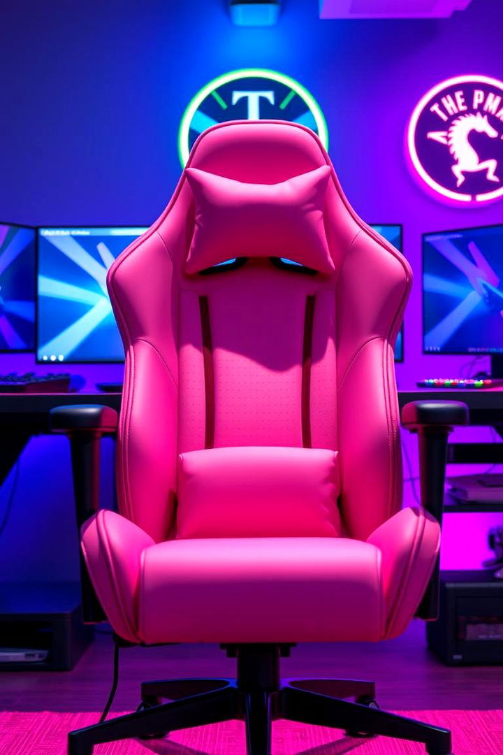 Ergonomic Pink Throne - 22 Pink Gaming Setup Ideas