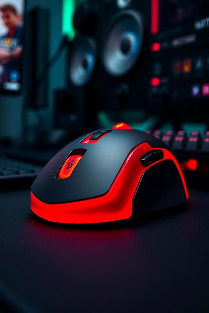 Ergonomic Red Gaming Mouse Setup - 22 Red and Black Gaming Setup Ideas