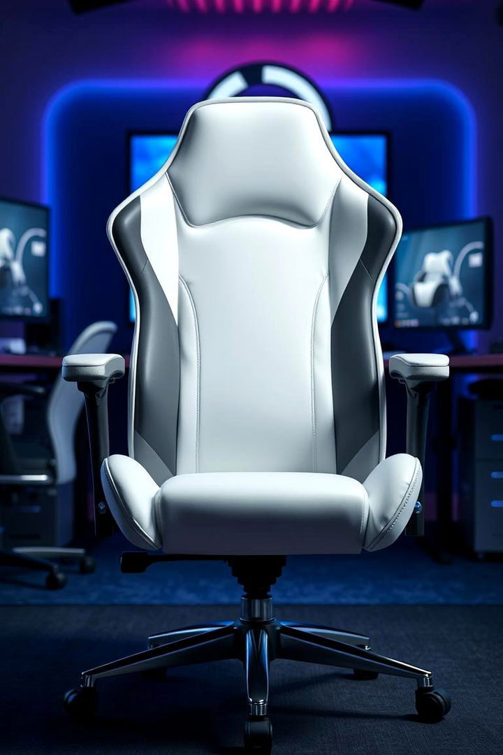 Ergonomic White Chair Excellence - 22 All White Gaming Setup Ideas
