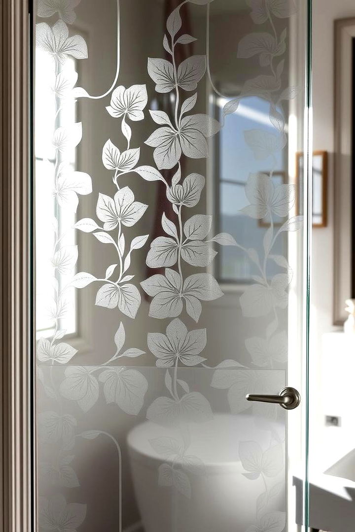 Etched Glass Detailing - 22 Bathroom Door Ideas