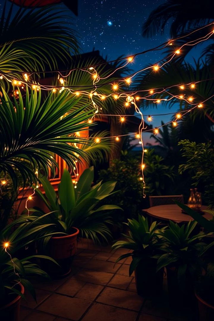 Ethereal Fairy light Decor - 22 Tropical Patio Ideas