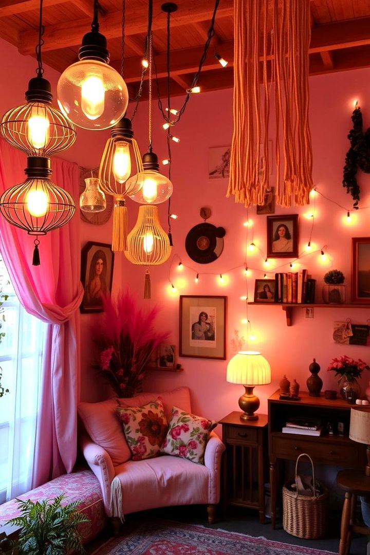 Ethereal Lighting Ambiance - 22 Pink Boho Bedroom Ideas