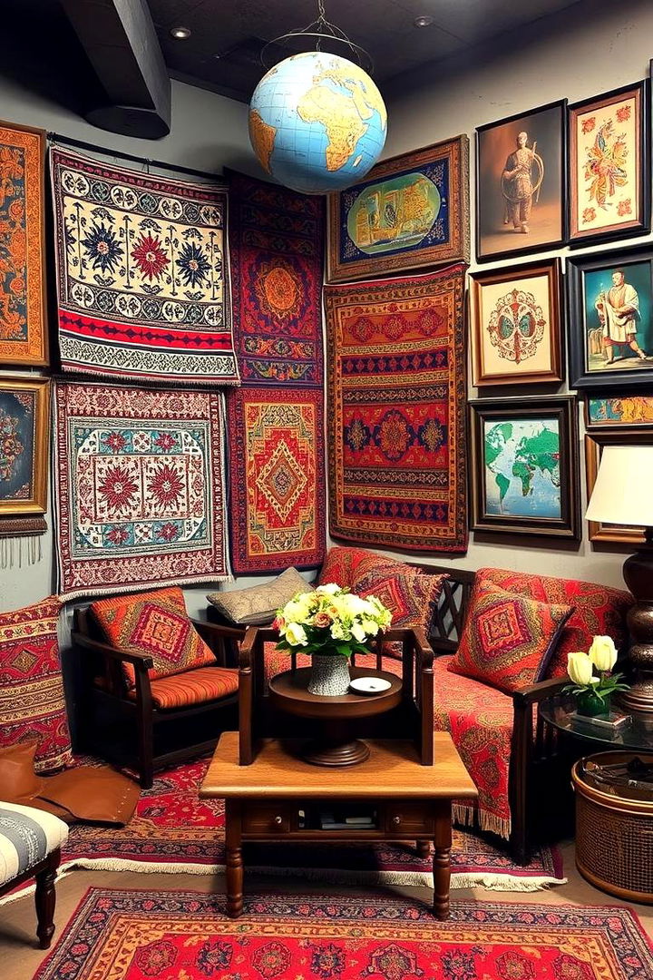 Ethnic Patterns for Cultural Depth - 22 Black Boho Living Room Ideas