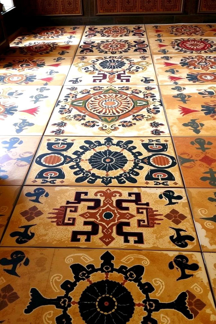 Ethnic Tribal Art - 22 Painted Floor Ideas