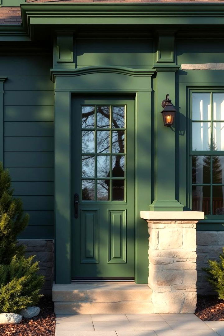 Evergreen Classic - 22 Green Exterior House Paint Ideas