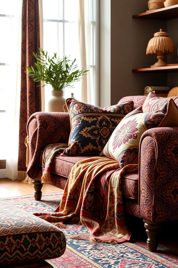 Exotic Patterned Textiles - 22 Dark Boho Bedroom Ideas