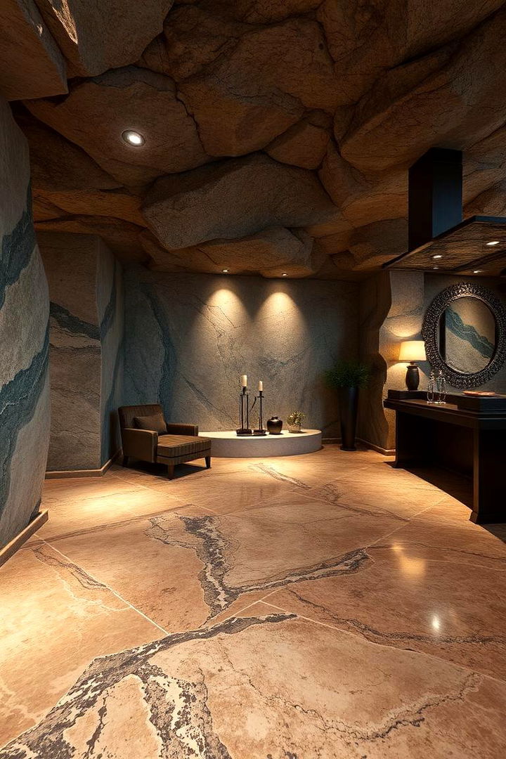 Exotic Stone Floors - 22 Man Cave Flooring Ideas