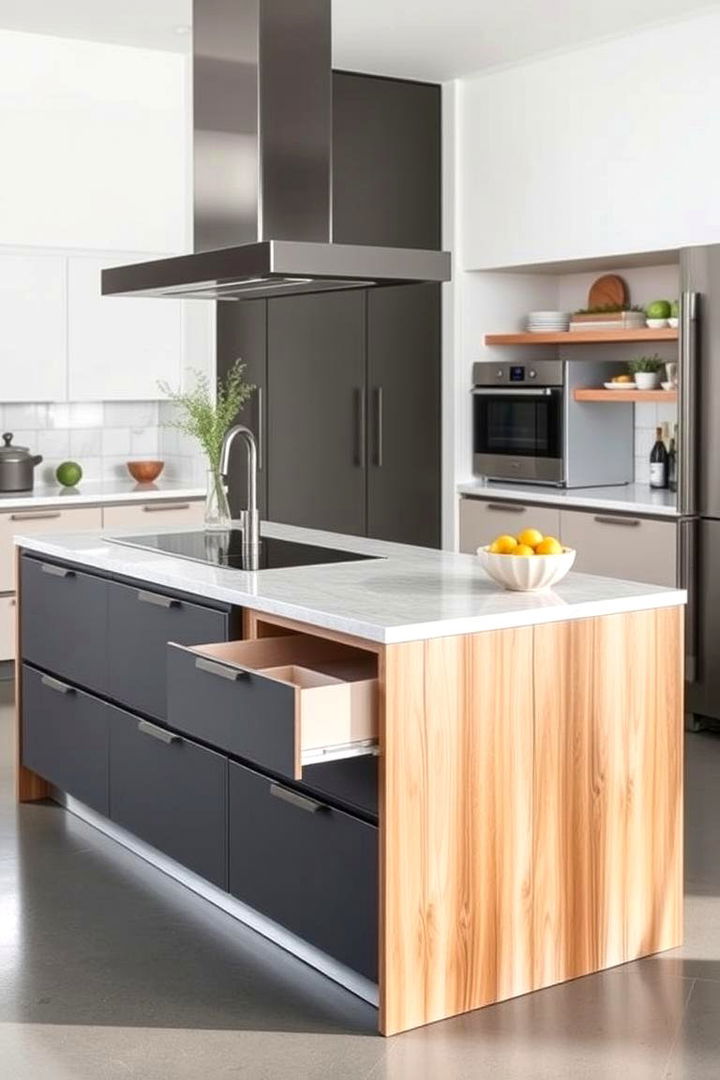 Expandable Counter Pull Outs - 22 Kitchen Island Storage Ideas