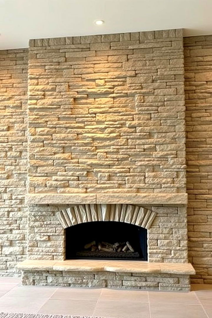 Expansive Stone Facade - 22 Floor to Ceiling Stone Fireplace Ideas