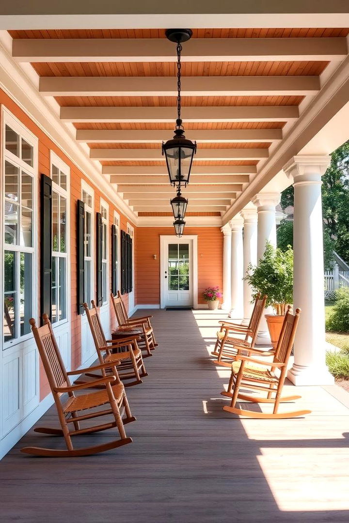Expansive Verandah with Rocking Chairs - 22 Colonial Front Porch Ideas