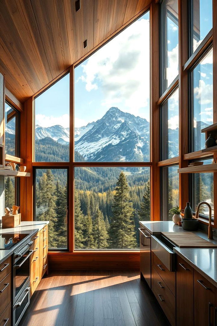 Expansive Window Views - 22 Mountain House Kitchen Ideas