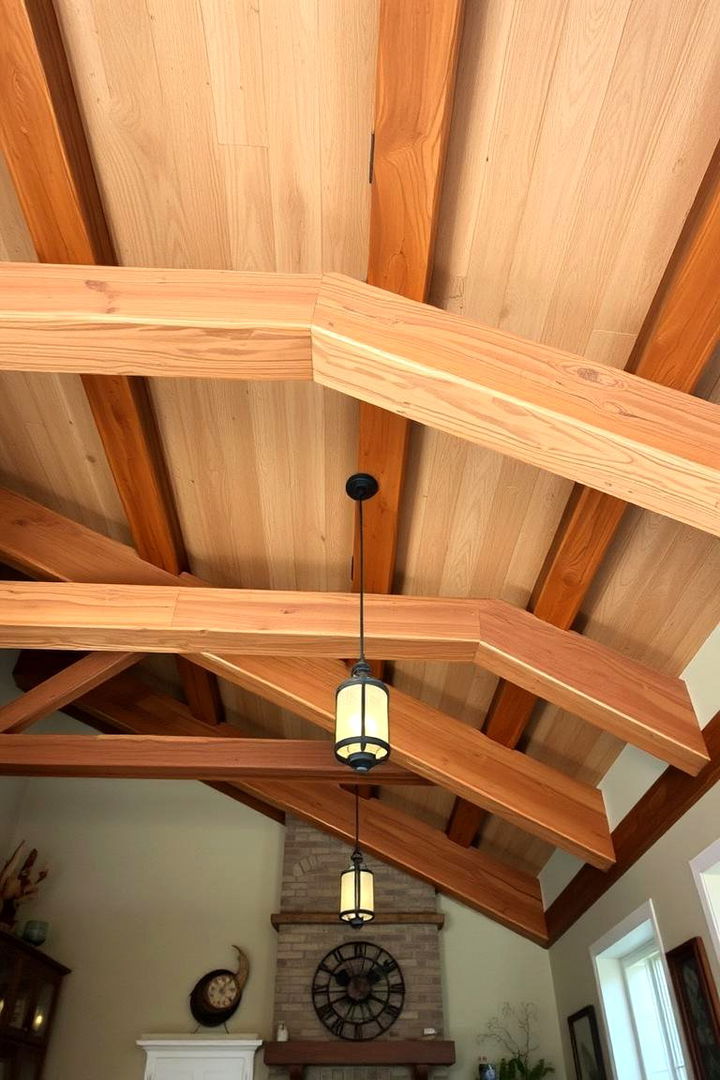 Exposed Beam Architectural Accent - 22 Log Cabin Interior Design Ideas