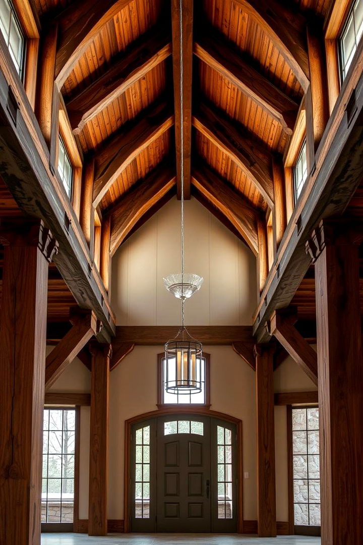 Exposed Beam Finishes - 22 Farmhouse Entryway Ideas