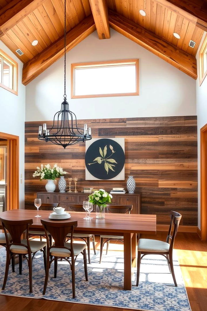 Exposed Beams Highlight - 22 Dining Room Accent Wall Ideas