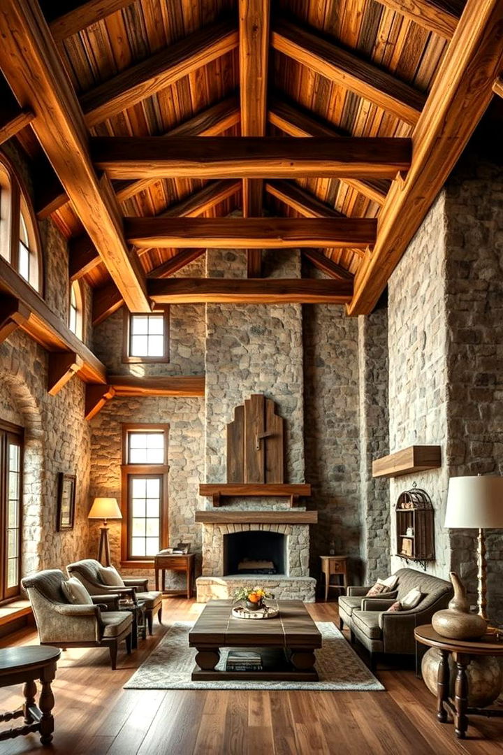 Exposed Beams and Stone Accents - 22 Rustic Bedroom Ideas