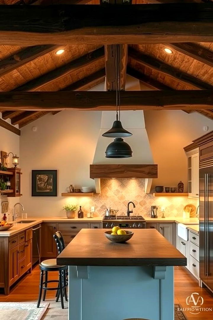 Exposed Beams for Rustic Charm - 22 Spanish Style Kitchen Ideas