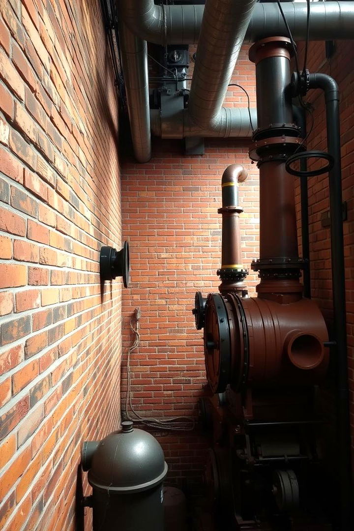 Exposed Brick and Steam Vents - 22 Steampunk Living Room Ideas