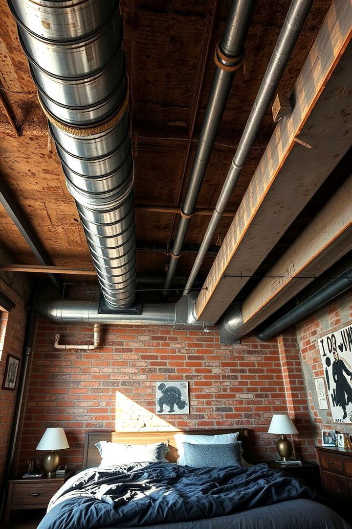 Exposed Ductwork - 22 Industrial Bedroom Ideas