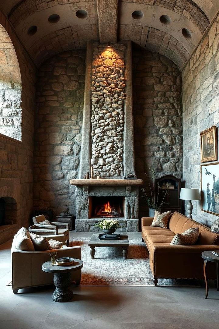 Exposed Stone Accents - 22 Tuscan Living Room Ideas