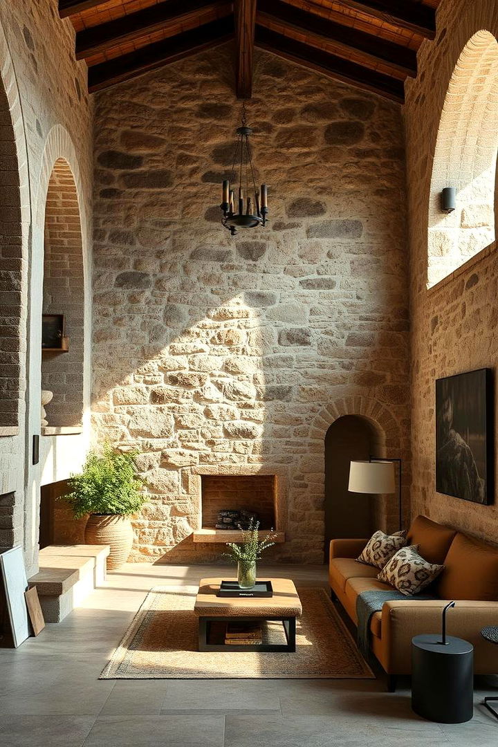 Exposed Stone Walls Statement - 22 Spanish Style Bathroom Ideas