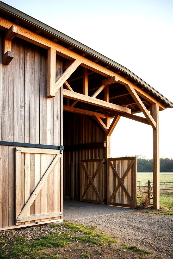 Exposed Timber Accents - 22 Barn House Exterior Ideas