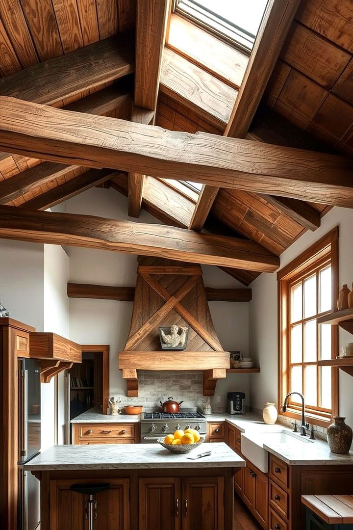Exposed Wooden Beams - 22 Mountain House Kitchen Ideas