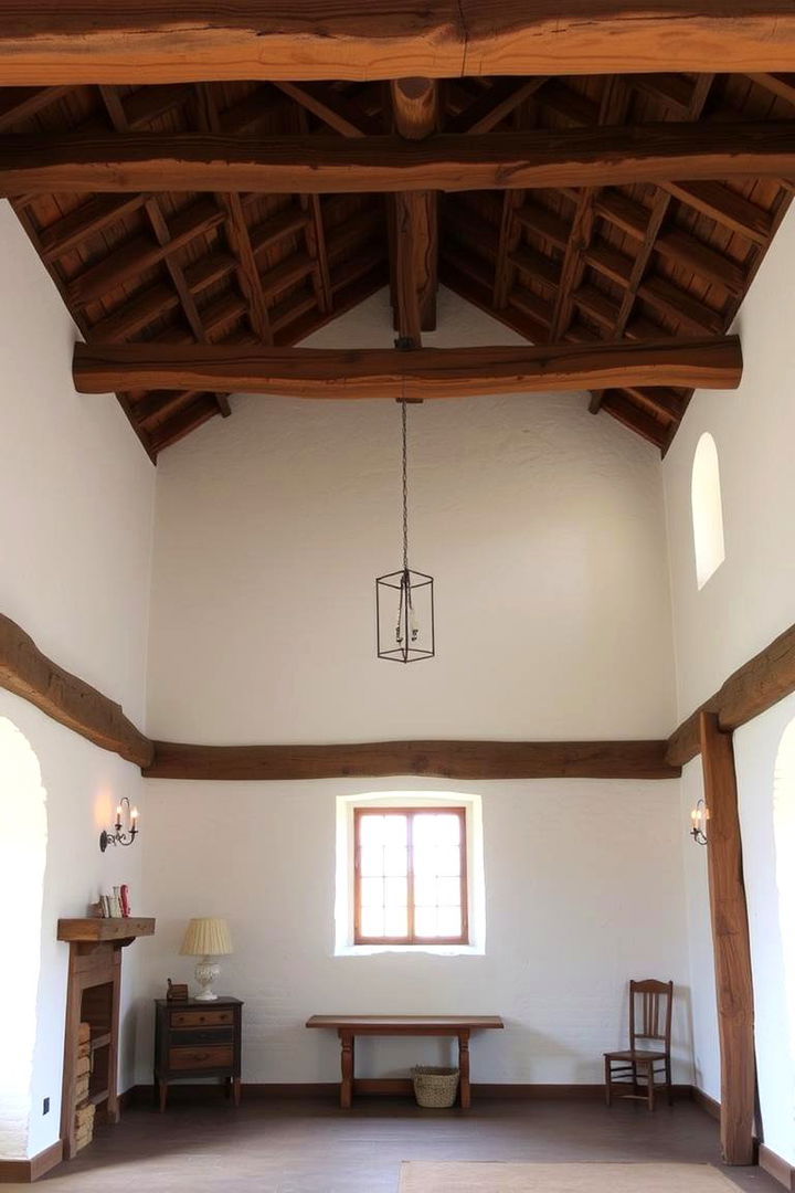 Exposed Wooden Beams Elegance - 22 Rustic Bathroom Ideas