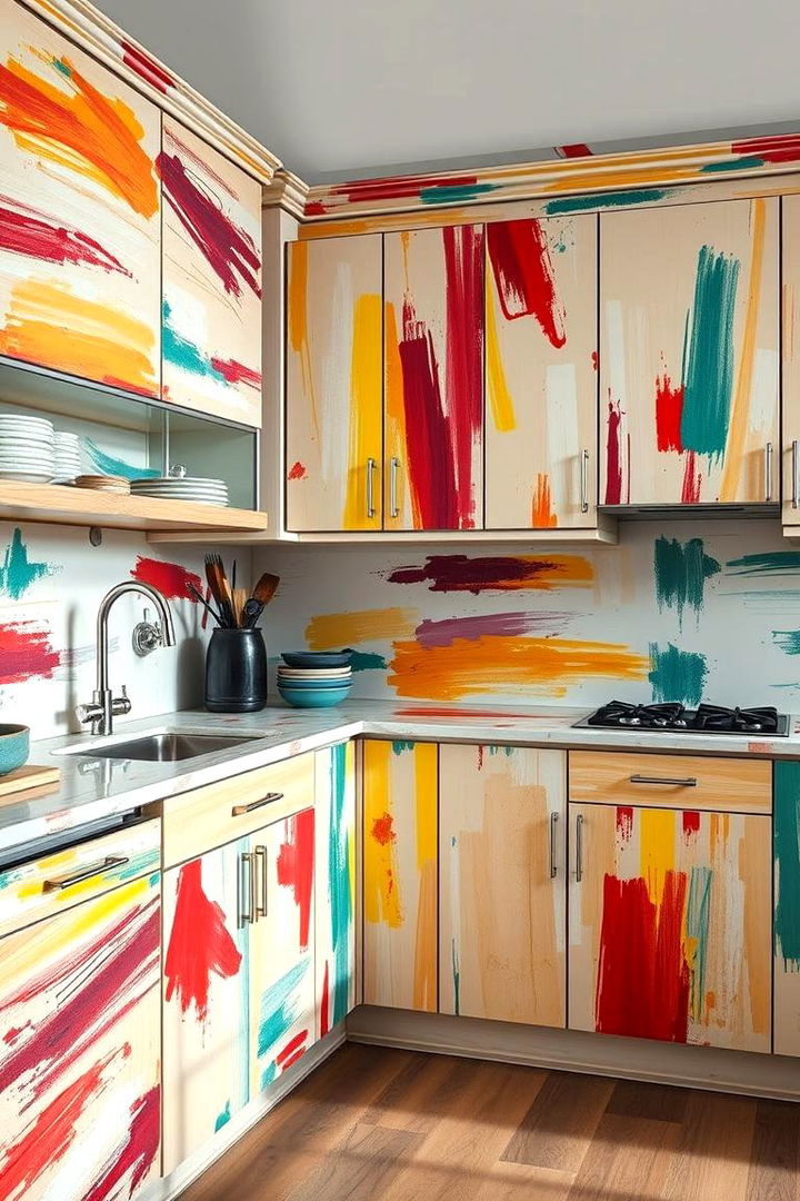 Expressive Brush Stroke Textures - 22 Painting Kitchen Cabinet Ideas