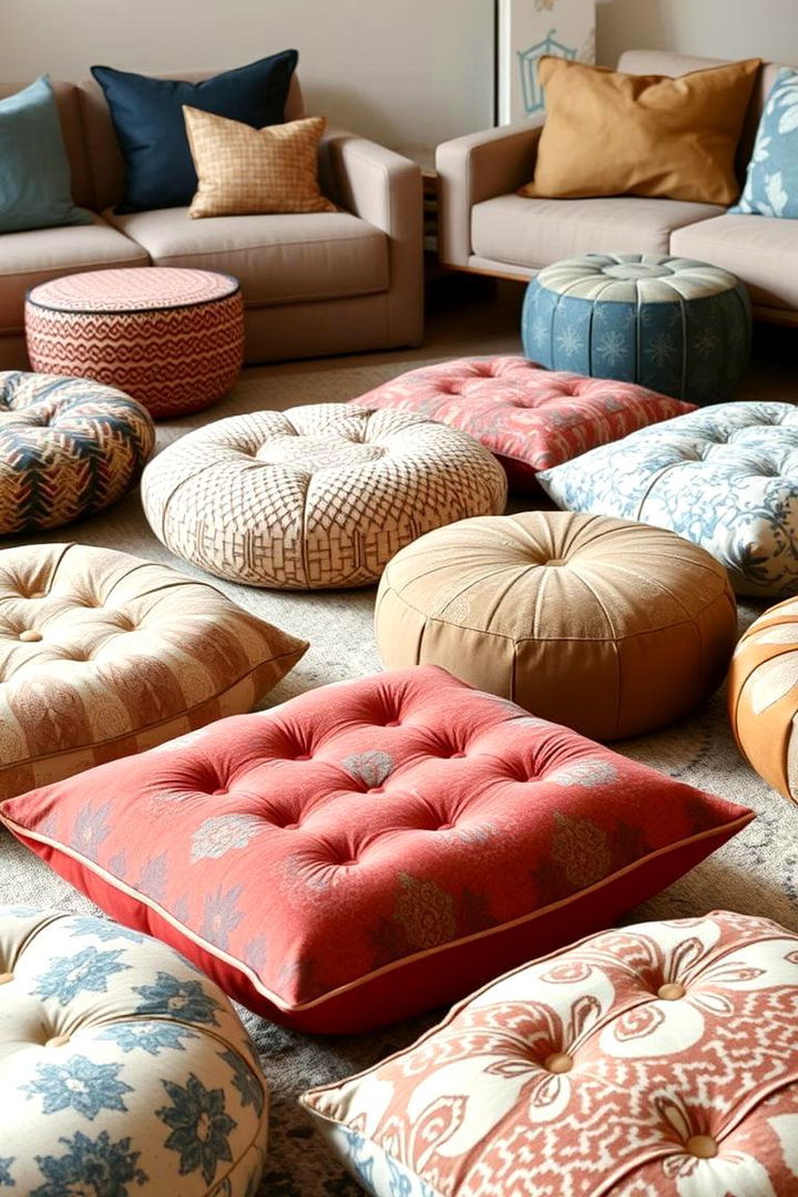 Expressive Floor Cushions and Poufs - 22 Bohemian Maximalist Decor Ideas