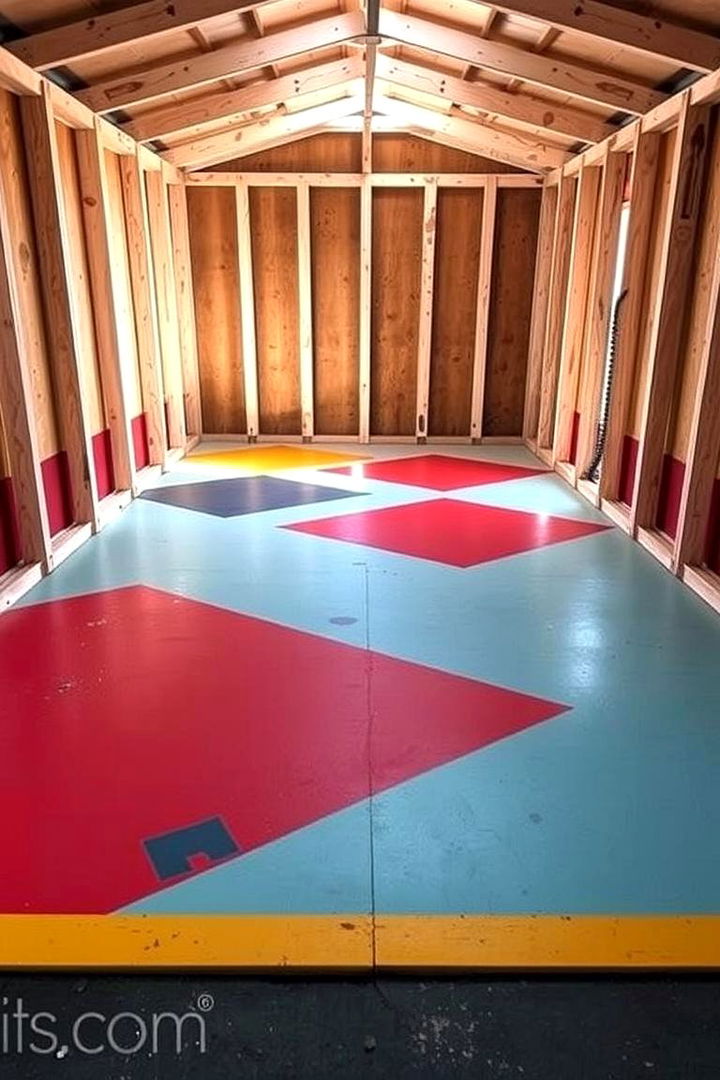 Expressive Painted Concrete Designs - 22 Shed Floor Ideas