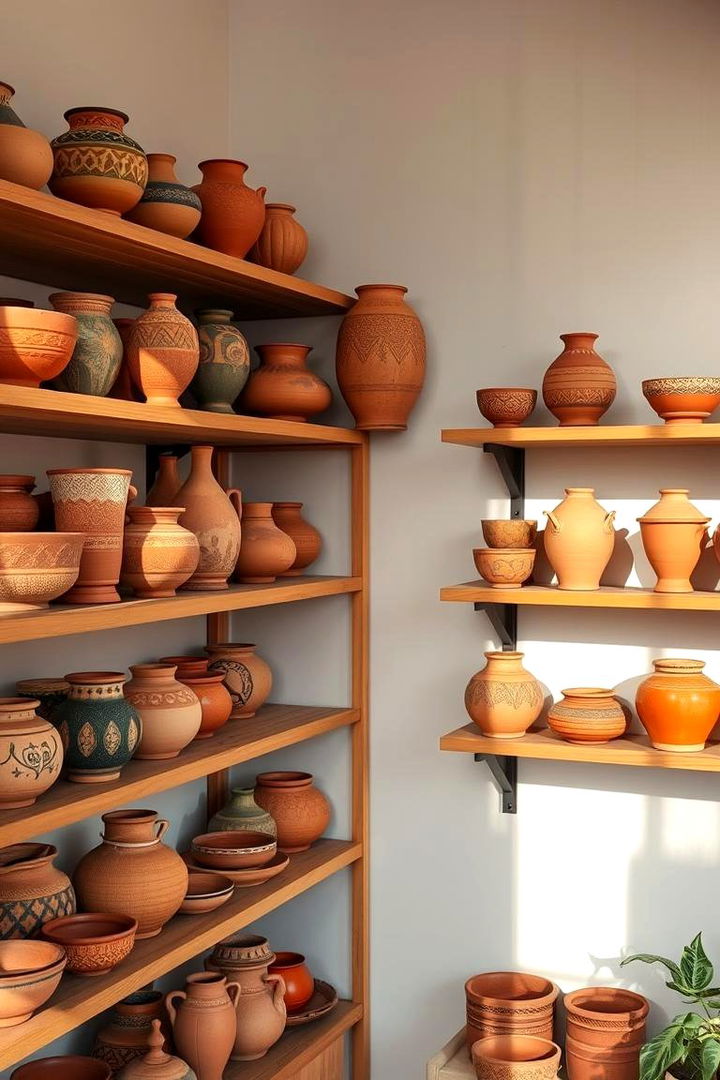 Exquisite Indoor Pottery Displays - 22 terracotta home decor ideas
