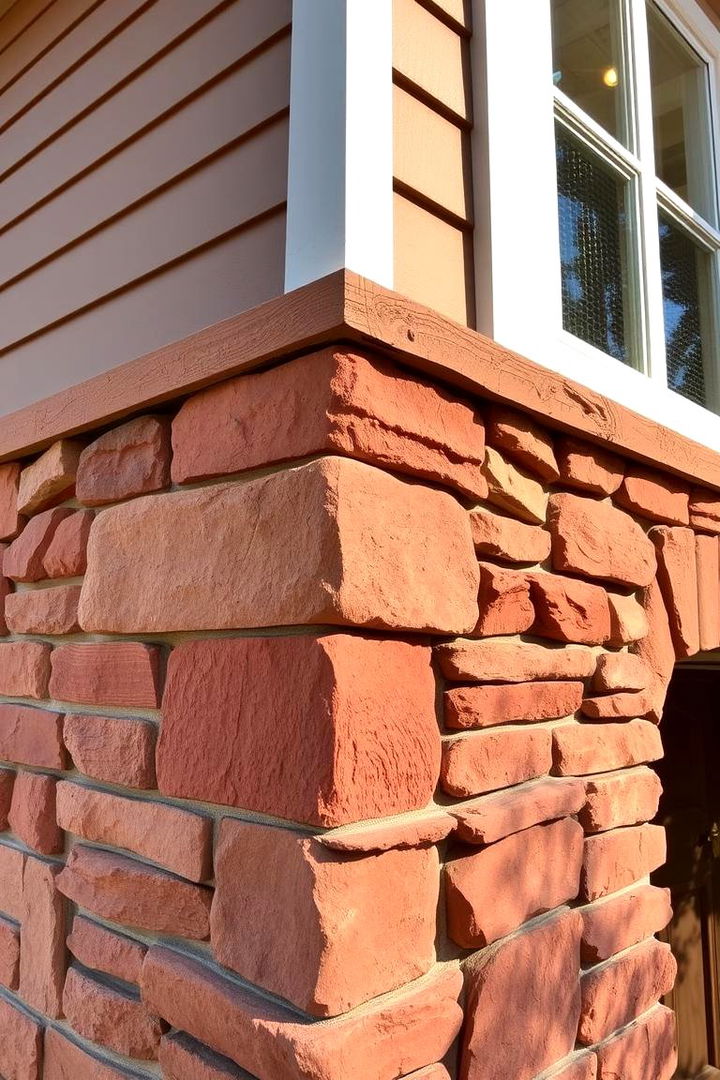 Exquisite Red Stonework - 22 Dark Red House Exterior Ideas