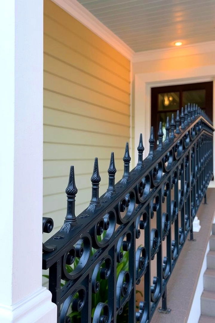 Exquisite Wrought Iron Detailing - 22 Southern Front Porch Ideas